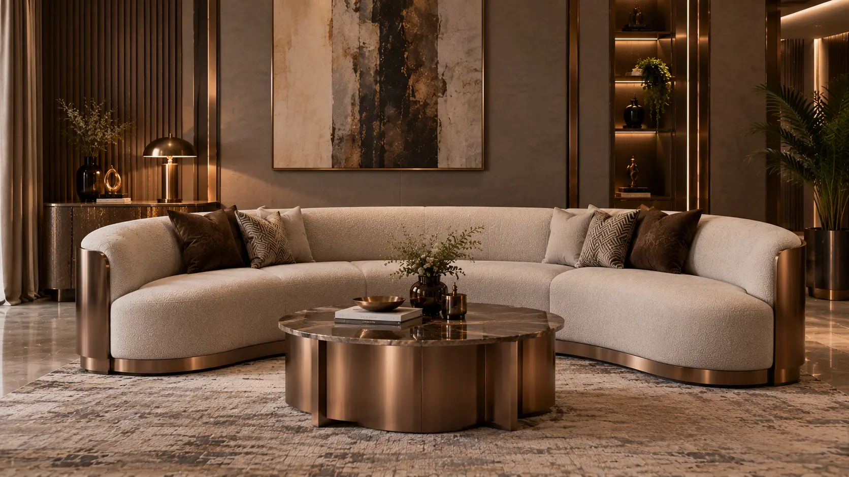 Curved Signature Sofa — Bronze