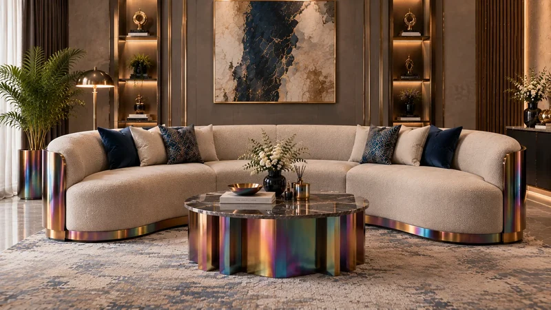 Curved Signature Sofa — Iridescent