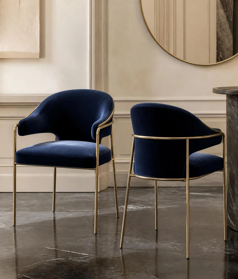 Indigo Velvet Dining Chair