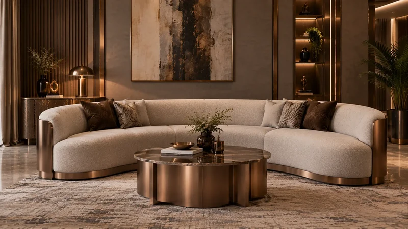 Curved Signature Sofa — Bronze