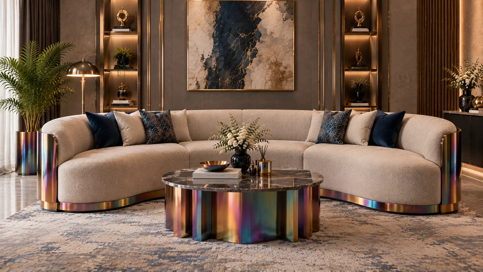 Curved Signature Sofa — Iridescent